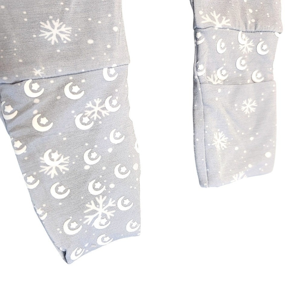 Snuggle Bums Ruffle Butt Bamboo 12-18M Snowflake Baby Girl Zippy Pajamas Sleeper - Picture 7 of 11